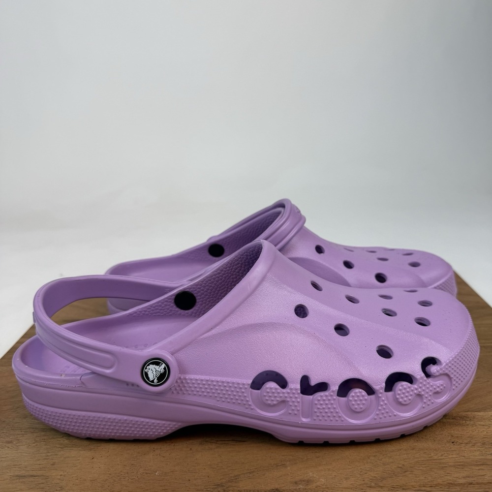 New NWT Mens Crocs Baya Purple Slip On Clogs Mules Sandals‎ Shoes Size 13 M